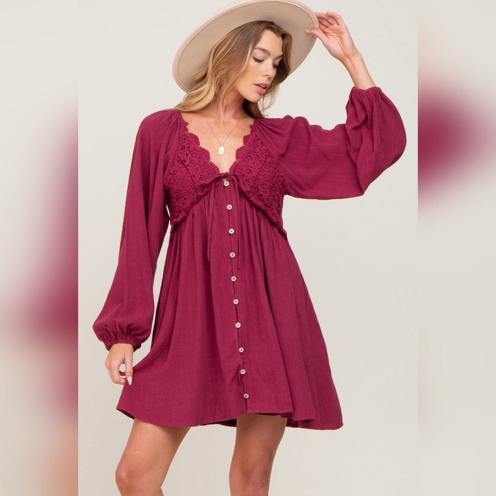 Free people wine color dress XS